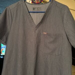 Heather Denim Scrub top